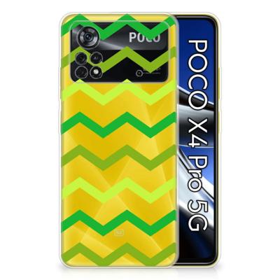 Xiaomi Poco X4 Pro 5G | TPU bumper | Zigzag Groen