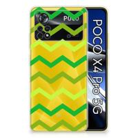 Xiaomi Poco X4 Pro 5G | TPU bumper | Zigzag Groen