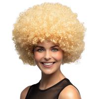 Verkleedpruik dames - blond - Seventies/eighties/disco/Sixties - Carnaval - kort krullend haar