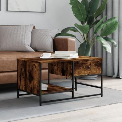 Salontafel 85,5x51x45 cm bewerkt hout gerookt eikenkleurig