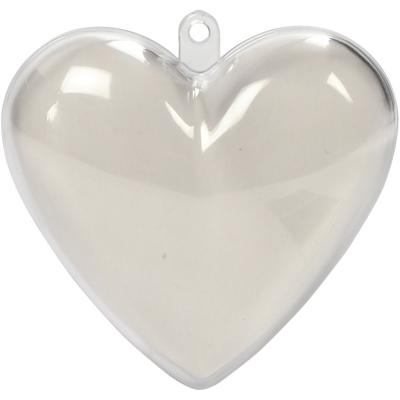 Creativ Company Deco hart, h: 6,5 cm, transparant, 10 stuk/ 1 doos