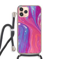 Paarse stroom: iPhone 11 Pro Transparant Hoesje met koord
