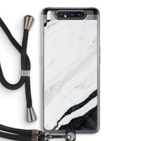 Elegante marmer: Samsung Galaxy A80 Transparant Hoesje met koord