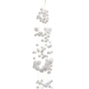 Sneeuwballen slinger - wit -135 cm - polyester - sneeuwversiering - slingers