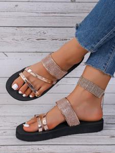 Plain Pu Vacation Summer Slide Sandals