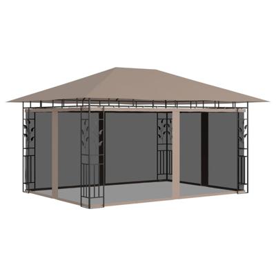Prieel met klamboe 180 g/m² 4x3x2,73 m taupe