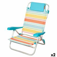 Strandstoel Aktive Multicolour 48 x 90 x 60 cm (2 Stuks)