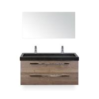 Seville Badmeubelset 120 cm - 2 laden Tabacco - Wastafel Lucca Enkel - met Spiegel