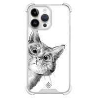 iPhone 14 Pro Max shockproof hoesje - Kat kiekeboe iPhone 14 Pro Max shockproof hoesje - Kat kiekeboe