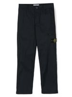 Stone Island Junior pantalon droit à patch logo - Bleu - thumbnail