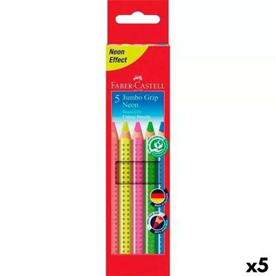 Kleurpotloden Faber-Castell Neon Multicolour (5 Stuks)