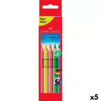 Kleurpotloden Faber-Castell Neon Multicolour (5 Stuks)