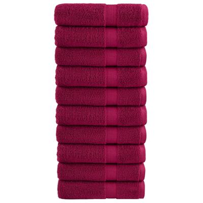 VidaXL Badhanddoeken solund 10 st 600 g/m² 70x140 cm bordeauxrood