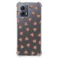 Doorzichtige Silicone Hoesje voor Motorola Moto G53 Poep Emojis - thumbnail