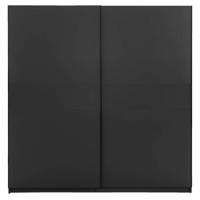Leen Bakker - Schuifdeurkast Genua - Antraciet - 204x200x60 Cm - Spaanplaat - Zwart#Grijs - 200.2x204x60.3 Cm