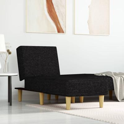 Chaise longue stof zwart