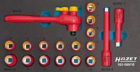 HAZET Dopsleutelset - geïsoleerd 163-580/18 - 3/8 inch (10 mm) vierkant hol - Buitentwaalfkant tractieprofiel - 18-delig - 8 - 22 HAZET Dopsleutelset - geïsoleerd 163-580/18 - 3/8 inch (10 mm) vierkant hol - Buitentwaalfkant tractieprofiel - 18-delig - 8 - 22