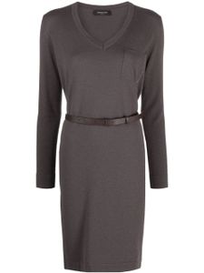 Fabiana Filippi robe mi-longue en maille à col v - Gris