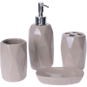 Beige badkamer set 4-delig