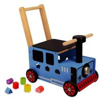 I&apos;m toy Loop/duwwagen en trein junior blauw/zwart
