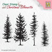 Nellie's Choice • christmas silhouettes clear stempel pine trees