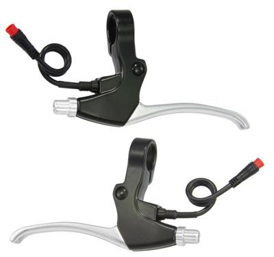 Saccon remhendel set voor e-bike met magnetische rem onderbrekings schakelaar. zwart/zilver