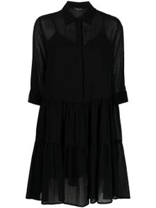 Fabiana Filippi robe-chemise en coton à volants superposés - Noir