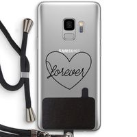 Forever heart black: Samsung Galaxy S9 Transparant Hoesje met koord
