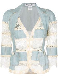 Christian Dior Pre-Owned veste à empiècements en dentelle (2005) - Bleu