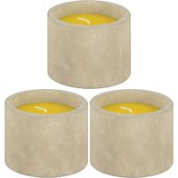 Geurkaars citronella - 3x - in betonnen houder - 10 branduren - citrus - thumbnail