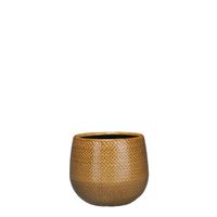 Gabriel pot round ochre - h14xd16cm - Mica Decorations - thumbnail