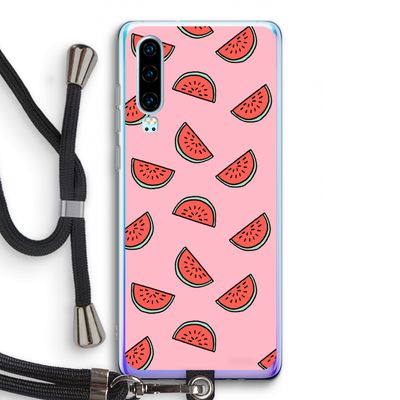 Watermeloen: Huawei P30 Transparant Hoesje met koord