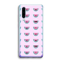 Smiley watermeloenprint: Huawei P30 Transparant Hoesje