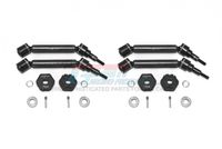 Hardened Steel Adjustable Drive Shaft + Hex Adapter (+2mm), Black - Traxxas Maxx - thumbnail