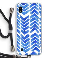 Blauwe pijlen: Samsung Galaxy A10 Transparant Hoesje met koord