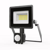 HOFTRONIC™ Stratos LED Breedstraler met PIR sensor 20 Watt 1620 lumen IP65 4000K Zwart 2 jaar garantie