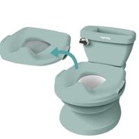 INGENUITY Mini kindertoilet met toiletverkleiner, muzikale spoeling en geïntegreerde opbergruimte voor doekjes Groen