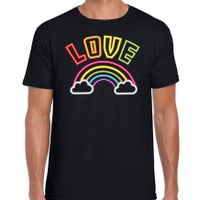 Gay Pride shirt - love - regenboog - heren - zwart