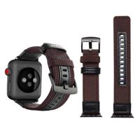 Jeep stijl nylon polshorloge band met roestvrijstalen gesp voor Apple Watch serie 3 & 2 & 1 38mm (bruin)