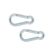 Karabijnhaken - 2x - verzinkt staal - 12 cm - karabijnhaak - snaphooks/ carabiners