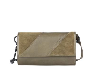 Spikes en Sparrow Mini Crossbody / Wallet Portemonnee RFID Flower Olive