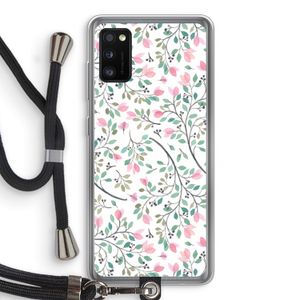 Sierlijke bloemen: Samsung Galaxy A41 Transparant Hoesje met koord