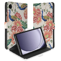 Uniek Samsung Galaxy Tab A9 Tablethoesje Pink Peacock Design | B2C Telecom
