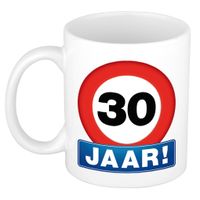 Verkeersbord mok/ beker 30 jaar - Verjaardagsmokken   - - thumbnail