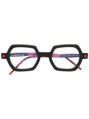 Kuboraum lunettes de vue à monture carrée tie dye - Noir