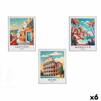 Canvas Gift Decor Stad 40 x 3 x 50 cm (6 Stuks) - thumbnail