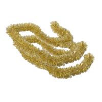 Kerstboomslingers - 2x - goud / sneeuw - folie - 180 x 7 cm - kerstboom versiering/guirlandes