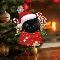 Kerstboom Hanger met Babykat in Kerstzak en Zuurstokken - Home & Living - Spiritueelboek.nl