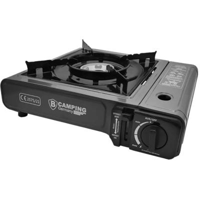 B-Camping kookpit/kookstel - incl. draagtas - zwart - voor butaangasfles - 1 pits