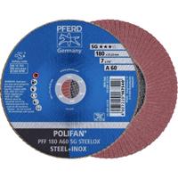 PFERD TOOLS 67606185 PFF 180 A 60 SG STEELOX Lamellenschijf Diameter 180 mm Boordiameter 22.23 mm RVS, Staal 10 stuk(s)